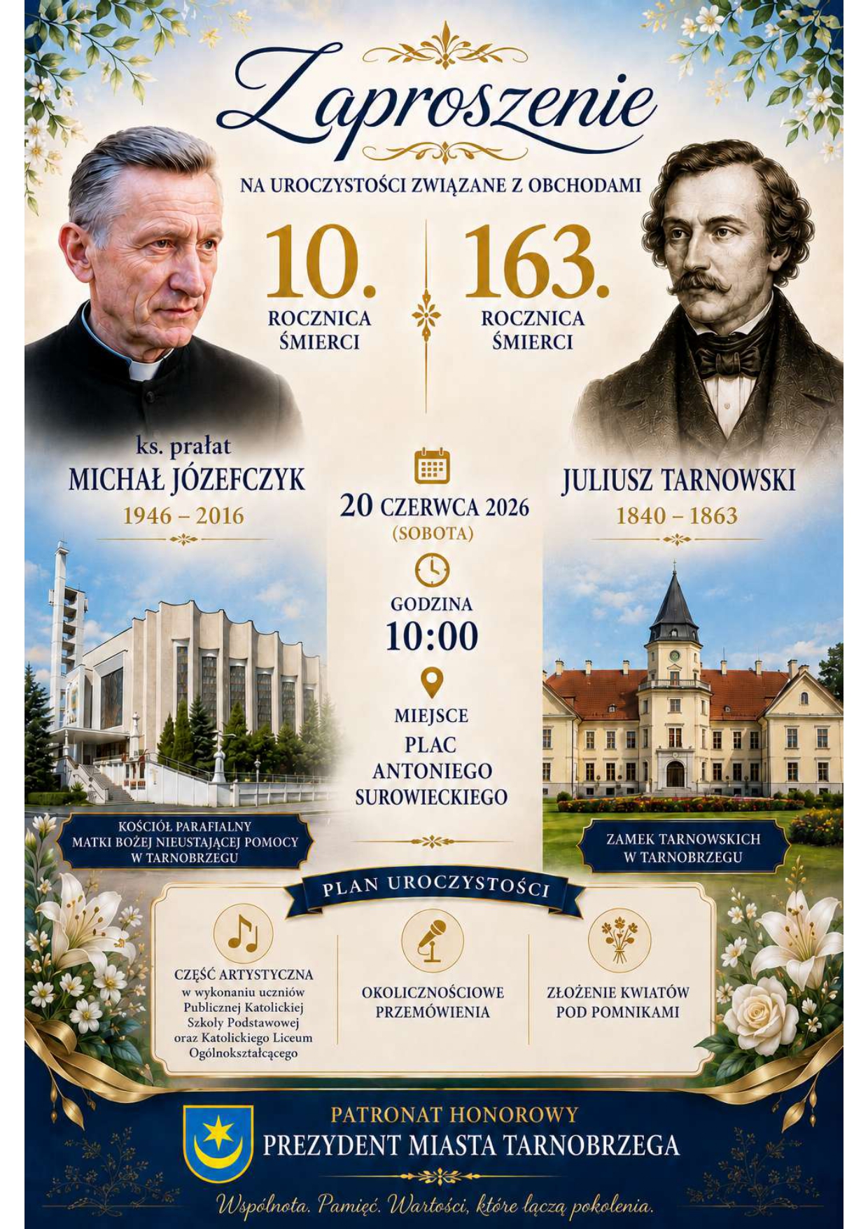 Uroczystości upamiętniające ks. prałata Michała Józefczyka i Juliusza Tarnowskiego